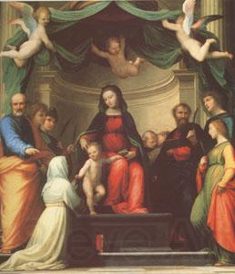 Fra Bartolommeo The Mystic Marriage of st Catherine of Siena,with Eight Saints (mk05) Spain oil painting art